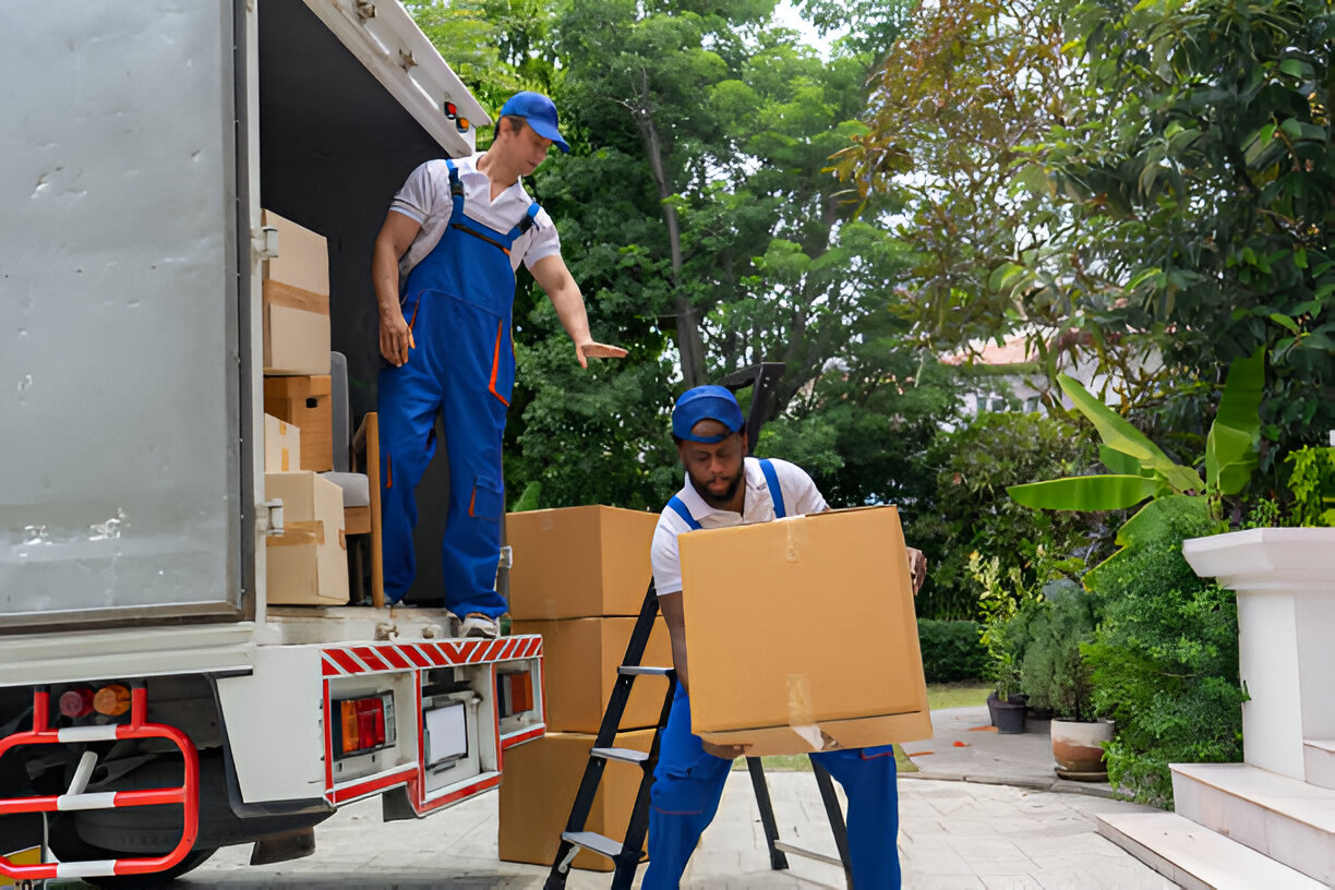 Professional goods move service use truck carry personal belongings door to door